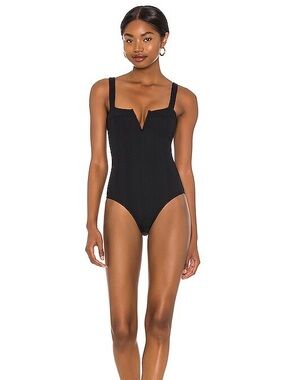NWT L*SPACE Cha Cha One Piece Black Swimsuit 12